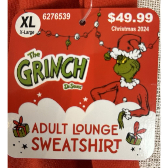 Dr. Seuss The Grinch Merry Grinchmas Christmas Sweatshirt Adult XL Red Ugly - Picture 6 of 8